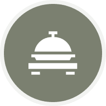 Food service icon on gray background