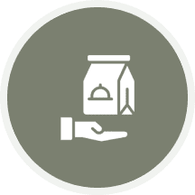 Takeout service illustration in circle