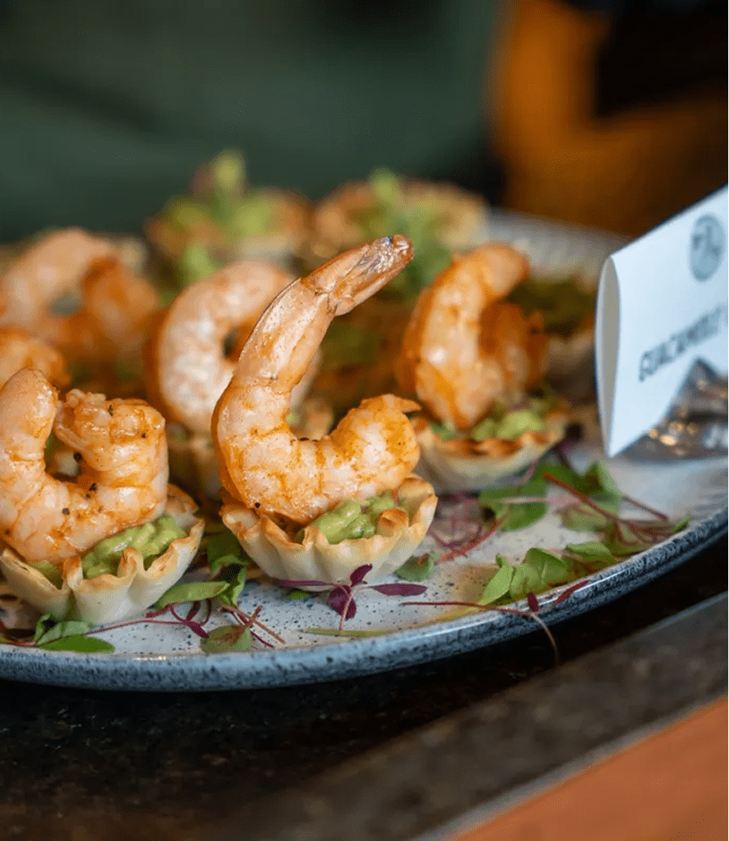Shrimp appetizers on a plate