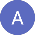Letter A on blue circle background