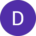 Purple circle with white letter D